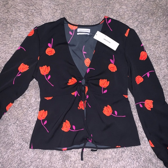 (SOLD) Urban Outfitters tie front floral top - Picture 2 of 5